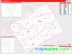 Falls County, TX Zip Code Wall Map