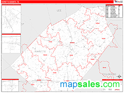 Fayette County, TX Wall Map