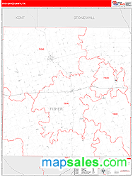 Fisher County, TX Zip Code Wall Map