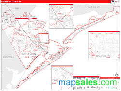 Galveston County, TX Wall Map