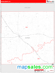 Garza County, TX Zip Code Wall Map