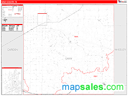 Gray County, TX Zip Code Wall Map