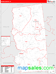 Grimes County, TX Zip Code Wall Map