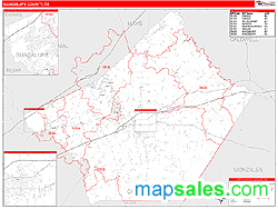 Guadalupe County, TX Zip Code Wall Map