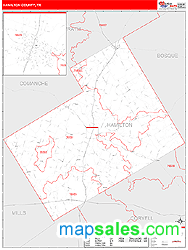 Hamilton County, TX Zip Code Wall Map