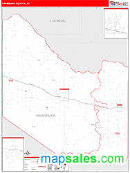 Hardeman County, TX Zip Code Wall Map