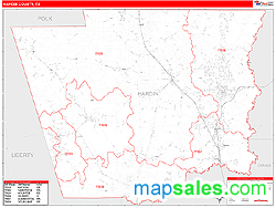 Hardin County, TX Wall Map