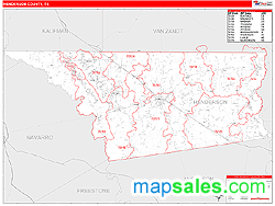 Henderson County, TX Wall Map