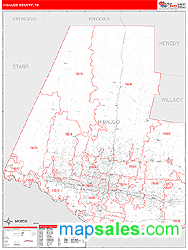 Hidalgo County, TX Zip Code Wall Map