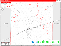 Howard County, TX Zip Code Wall Map