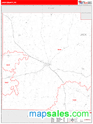 Jack County, TX Wall Map