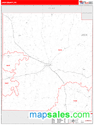 Jack County, TX Zip Code Wall Map