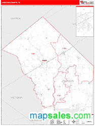 Jackson County, TX Zip Code Wall Map