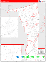 Jasper County, TX Wall Map