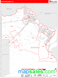 Jefferson County, TX Wall Map
