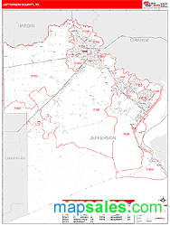 Jefferson County, TX Zip Code Wall Map