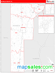 Jim Wells County, TX Zip Code Wall Map