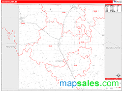 Jones County, TX Zip Code Wall Map