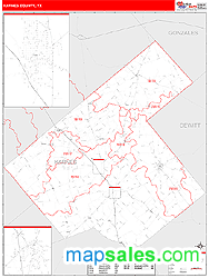 Karnes County, TX Zip Code Wall Map