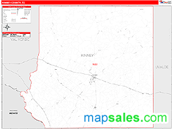 Kinney County, TX Zip Code Wall Map