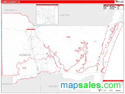 Kleberg County, TX Zip Code Wall Map