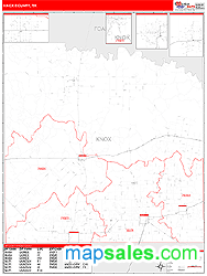 Knox County, TX Zip Code Wall Map