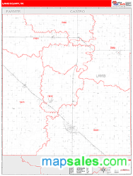 Lamb County, TX Zip Code Wall Map