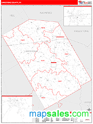 Limestone County, TX Zip Code Wall Map