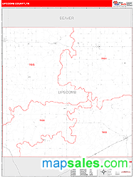 Lipscomb County, TX Zip Code Wall Map