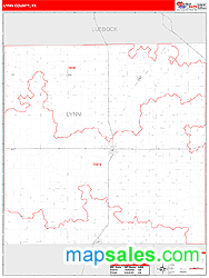 Lynn County, TX Zip Code Wall Map