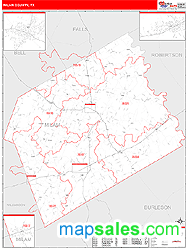 Milam County, TX Wall Map