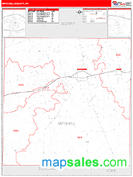 Mitchell County, TX Zip Code Wall Map