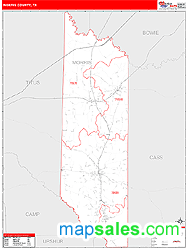 Morris County, TX Zip Code Wall Map