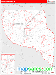 Nacogdoches County, TX Zip Code Wall Map