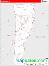 Newton County, TX Zip Code Wall Map