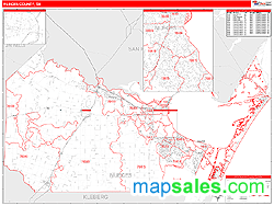 Nueces County, TX Zip Code Wall Map