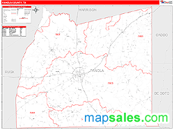 Panola County, TX Zip Code Wall Map