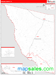 Presidio County, TX Zip Code Wall Map