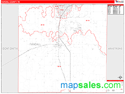 Randall County, TX Zip Code Wall Map