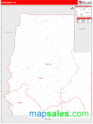 Real County, TX Zip Code Wall Map