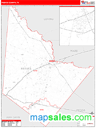 Reeves County, TX Zip Code Wall Map