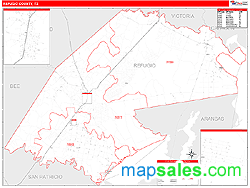 Refugio County, TX Zip Code Wall Map