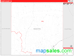 Roberts County, TX Zip Code Wall Map