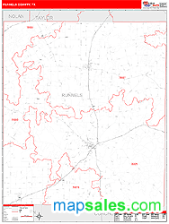 Runnels County, TX Zip Code Wall Map