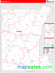 Rusk County, TX Zip Code Wall Map