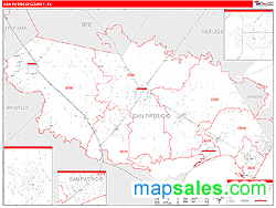 San Patricio County, TX Zip Code Wall Map