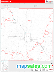 Scurry County, TX Zip Code Wall Map