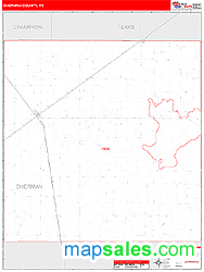 Sherman County, TX Zip Code Wall Map