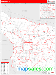 Smith County, TX Zip Code Wall Map