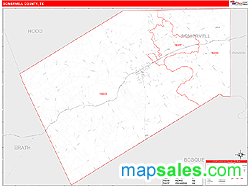 Somervell County, TX Wall Map